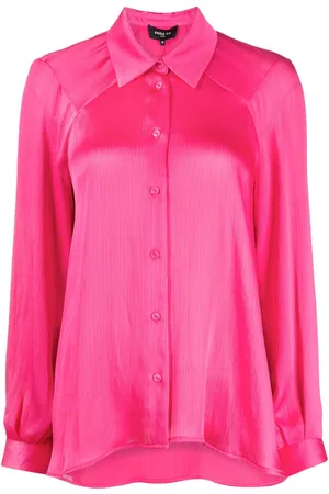 Paule Ka Long-sleeve satin plissé shirt