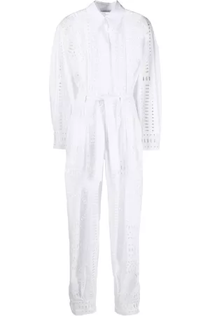 Alberta Ferretti Women Jumpsuits - Broderie anglaise belted jumpsuit