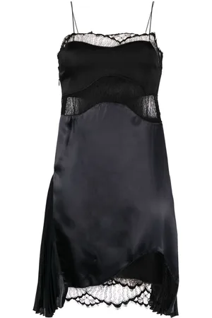 Victoria Beckham Lace-detail satin slip dress