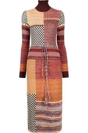 ULLA JOHNSON Almira patchwork-print knitted dress