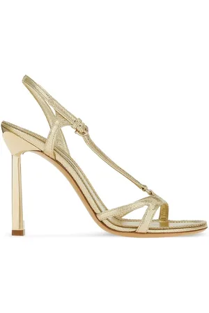 Salvatore Ferragamo Gancini 105mm metallic leather sandals
