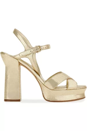 Salvatore Ferragamo Women Platform Sandals - Sonya metallic 110mm sandals