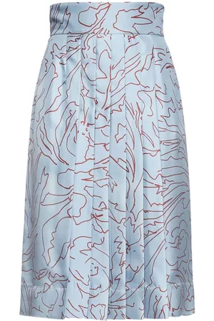 Salvatore Ferragamo Women Printed Skirts - Ramage-print pleated skirt