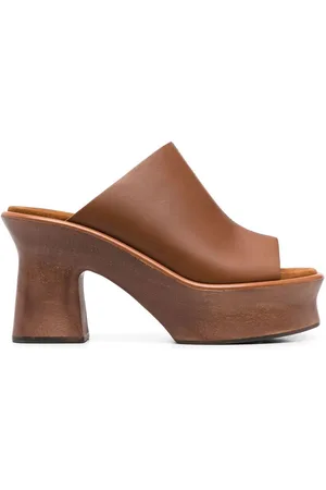 Salvatore Ferragamo Peep-toe platform leather mules