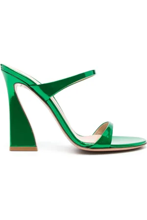 Gianvito Rossi 115mm metallic leather mules
