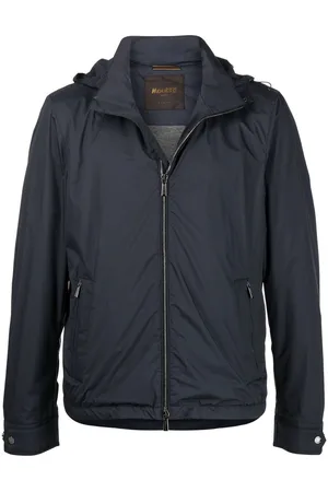 MOORER Hooded zip-front jacket