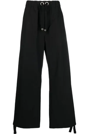 VERSACE Logo-embroidery straight trousers