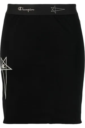 Rick Owens Elasticated logo-waistband skirt
