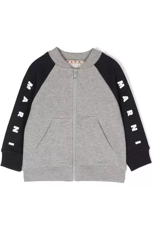 Marni Hoodies - Logo-print zip-up sweatshirt
