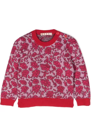 Marni Jumpers - Floral-motif wool-blend knitted jumper