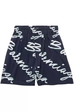 Balenciaga Men Outfit Sets with Shorts - Scribble-logo pyjama shorts