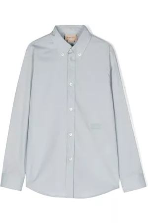 Gucci Boys Long Sleeve - Logo-embroidered long-sleeved shirt