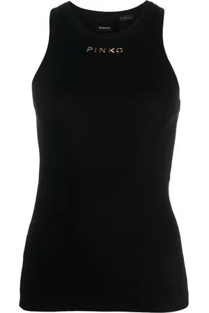 Pinko Logo-embossed cotton tank top