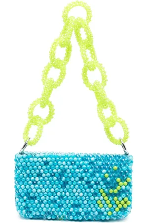 GERMANIER Two-tone bead-embellished shoulder bag