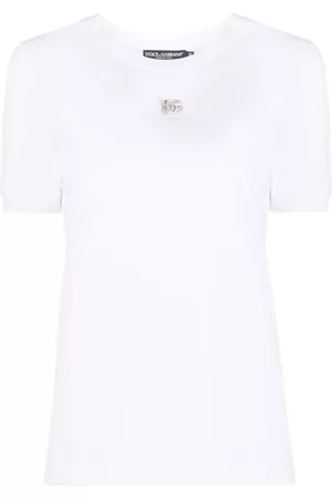 Dolce & Gabbana Women Short Sleeve - Crystal-embellished T-shirt