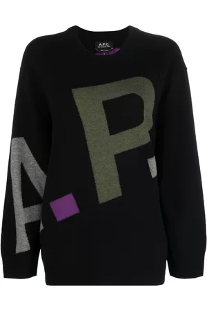 A.P.C. Women Jumpers - Logo-print wool jumper