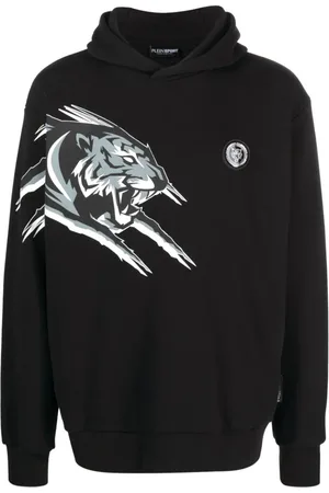 Philipp Plein Tiger-print cotton hoodie