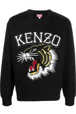 KENZO Sashiko Stitch Zip Up Hoodie in Blue for Men