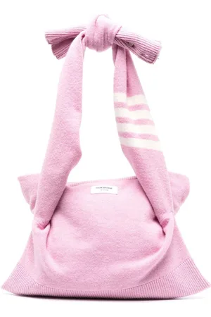 Thom Browne Stitch-merino crewneck sweater shell bag