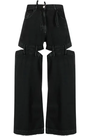 The Attico Cut-out wide-leg jeans