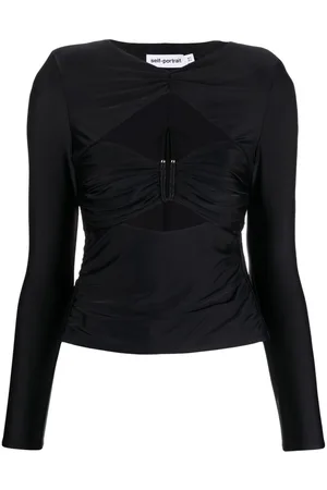 Self-Portrait Ruched cut-out top