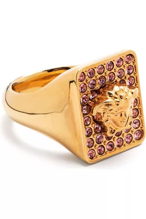 VERSACE Women Rings - Tiles crystal-embellished ring