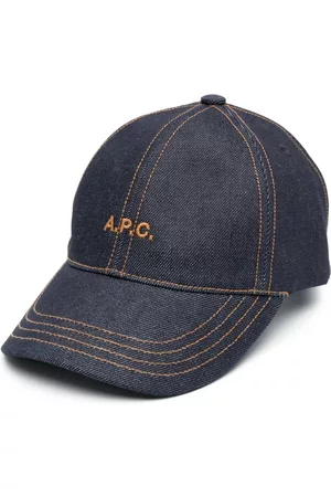 A.P.C. Women Varsity Caps - Embroidered logo denim baseball cap