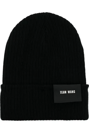 TEAM WANG design Logo-patch knitted beanie