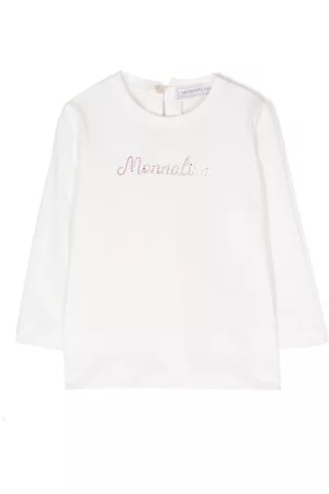 MONNALISA Long Sleeve - Logo-embellished cotton T-shirt