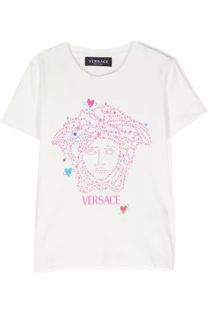 VERSACE Girls Short Sleeve - Medusa-print cotton T-shirt