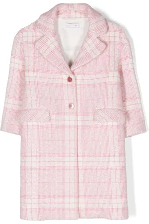 MONNALISA Plaid-check cotton coat