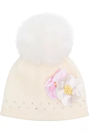 MONNALISA Girls Hats - Flower-detail knit hat