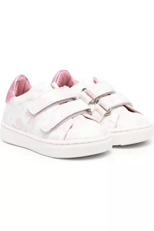 MONNALISA Sneakers & Sports Shoes - Bow-print leather sneakers