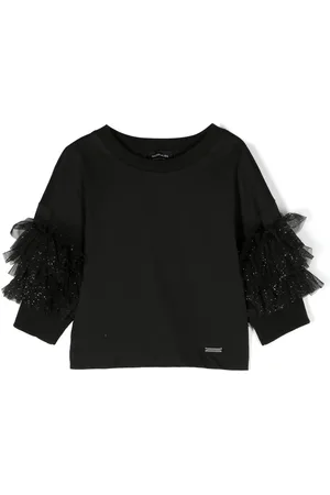 MONNALISA Ruffle-detail crew-neck sweatshirt