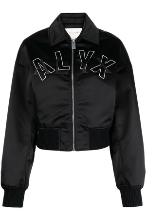1017 ALYX 9SM Leather Embroidered Varsity Jacket in Black for Men