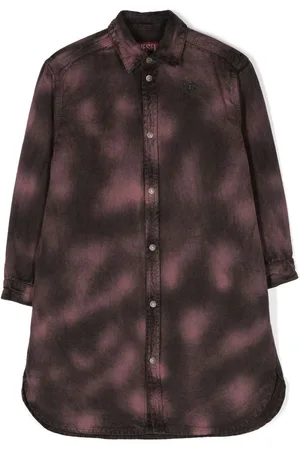 Diesel Distressed-effect cotton shirtdress
