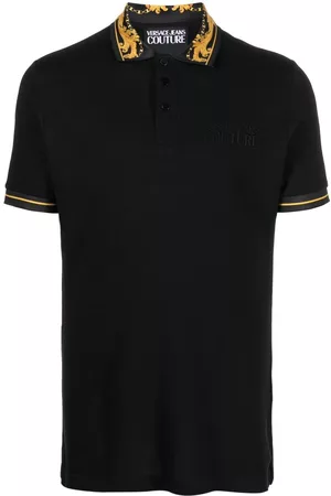 VERSACE Men Polo Shirts - Baroque-pattern polo shirt