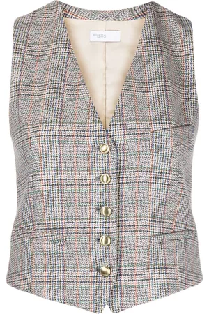 ROSETTA GETTY Women Waistcoats - Tailored-cut V-neck waistcoat