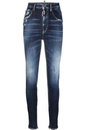 Dsquared2 High-waisted faded skinny jeans
