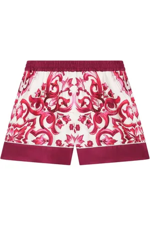 Dolce & Gabbana Majolica-print silk mini shorts