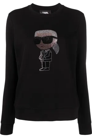 Karl Lagerfeld Ikon 2.0 embellished cotton sweatshirt