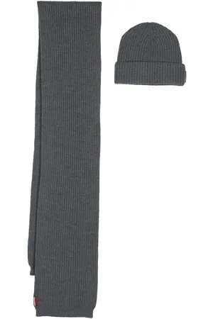 Dsquared2 Knitted wool scarf-beanie set