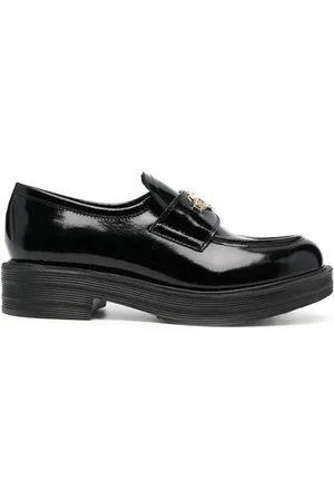 Moschino Logo-plaque leather loafers