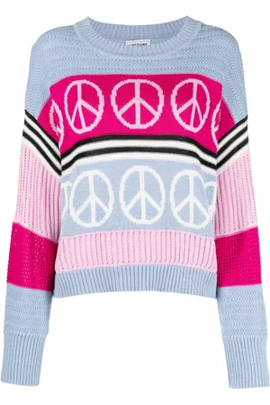 Moschino Peace-sign intarsia knit jumper