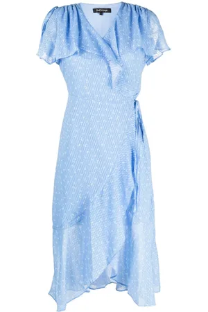 tout a coup Floral-print ruffled wrap dress
