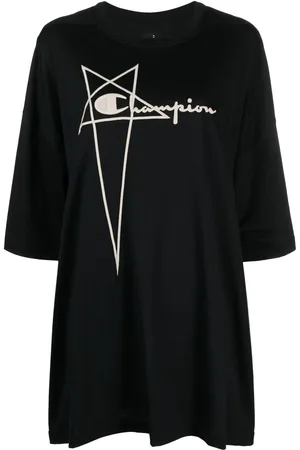 Rick Owens Logo-embroidered cotton T-shirt