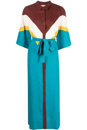 Paula Panelled-design linen maxi dress