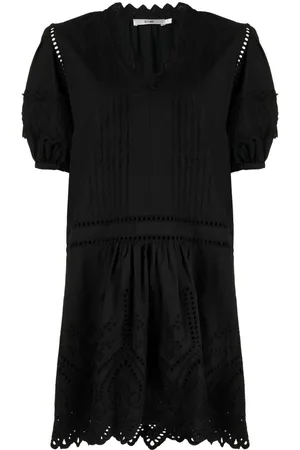 B+AB Perforated V-neck minidress
