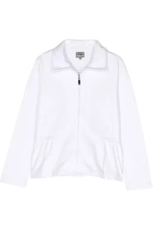 Il gufo Girls Bomber Jackets - Peplum-hem zipped cotton jacket