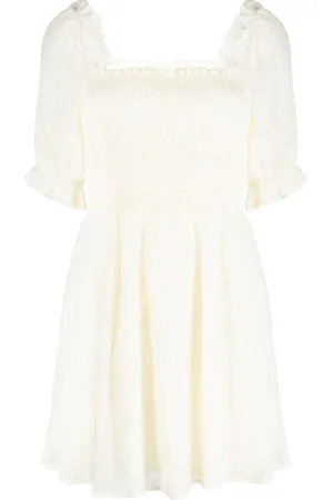 B+AB Square-neck shirred minidress